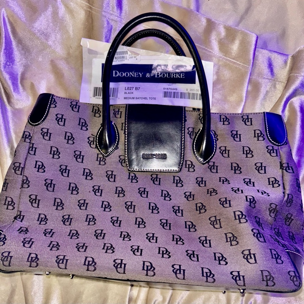 Dooney & Bourke Black and Tan Classic Tote